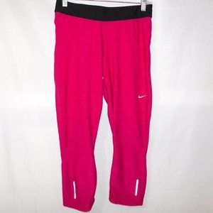 Nike Dri-Fit Womens M Cropped Training Running Activewear Fuchsia Leggings